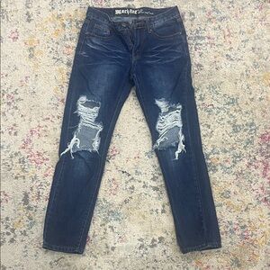 Machine Dark Blue Ripped Jeans